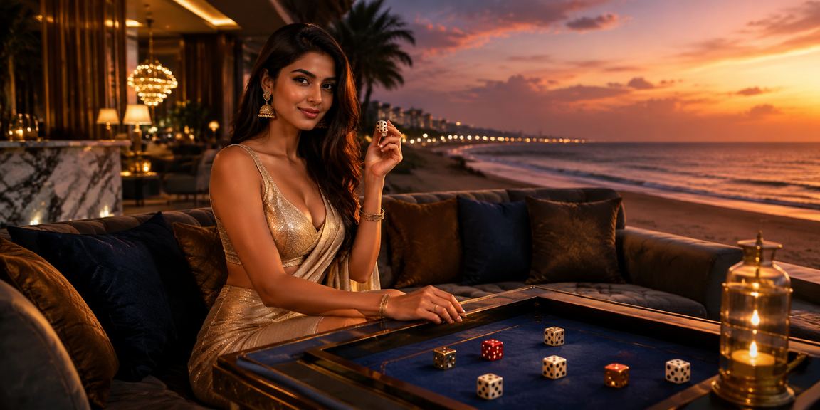 Player accessing q12 sports and casino on beach